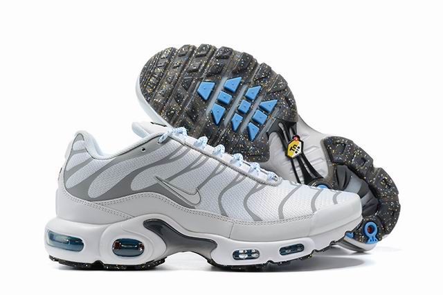 Nike Air Max Plus Tn Men's Running Shoes White Grey Blue-59 - Click Image to Close